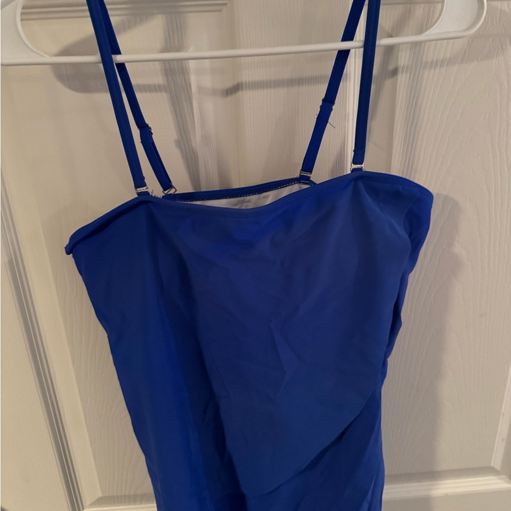 Blue Spaghetti Strap Bathing Suit Top